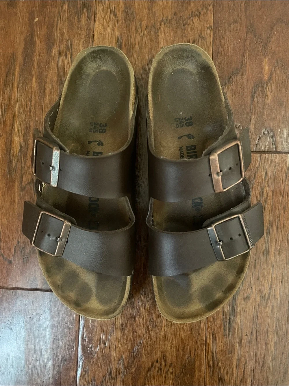 Women’s Birkenstock- Dark Brown Two-Buckle Sandals